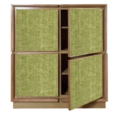 Credenza a 4 ante in velluto verde chiaro di Mascia Meccani