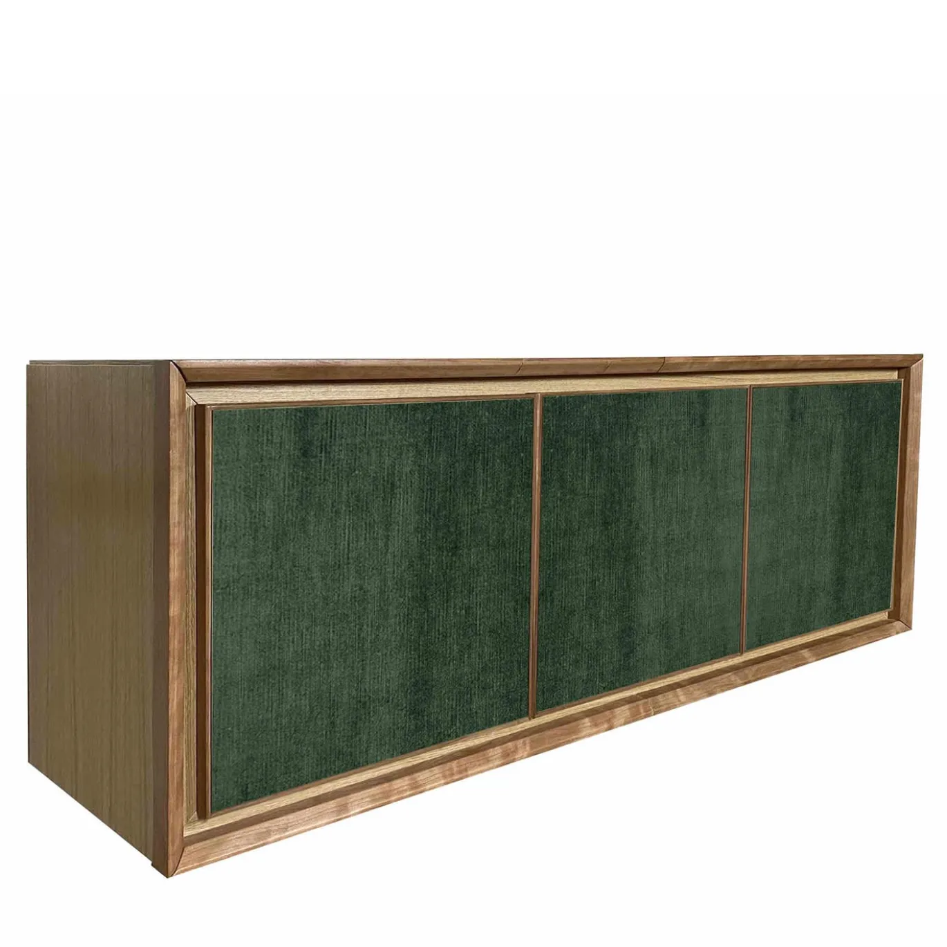 Credenza a 3 ante in velluto verde di Mascia Meccani