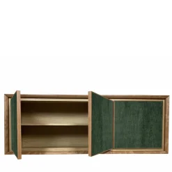 Credenza a 3 ante in velluto verde di Mascia Meccani