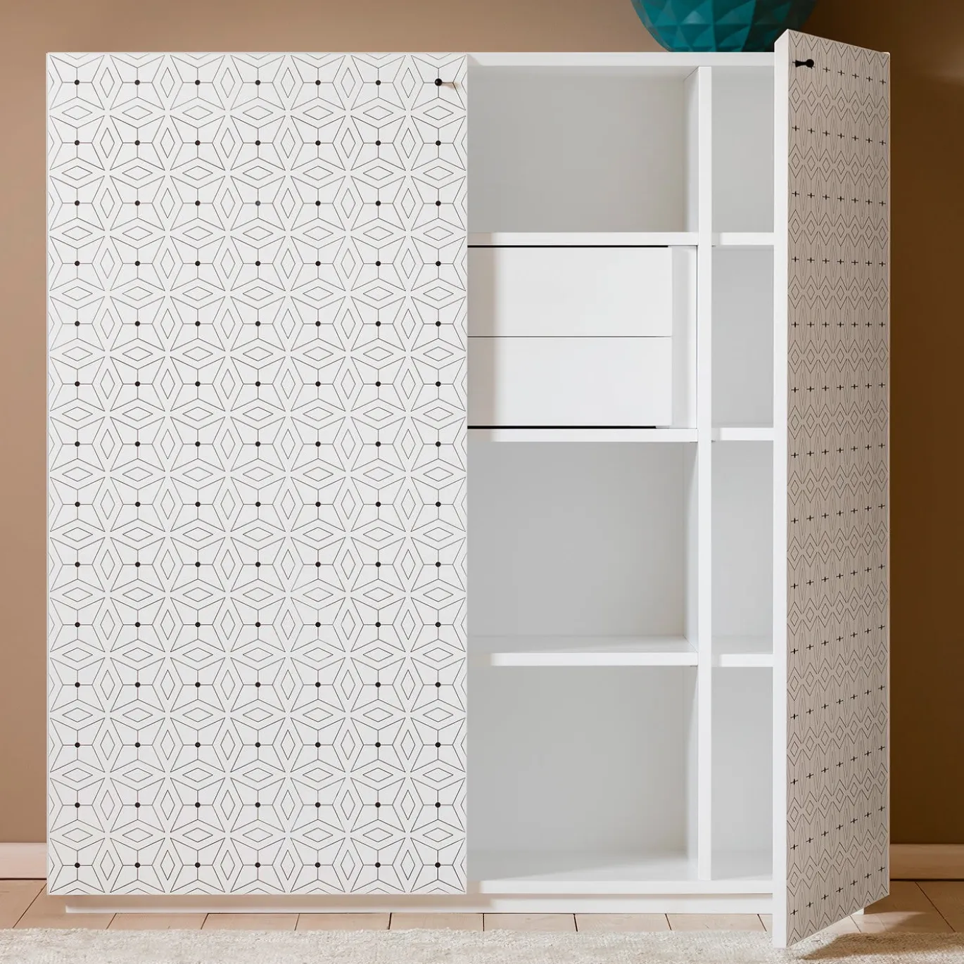 Credenza alta bianca Tiles