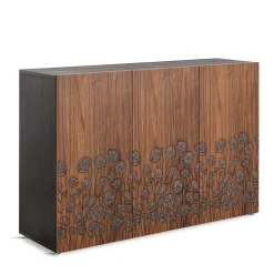 Credenza Alta Le Jardin in Noce a 3 ante di Renato Zamberlan