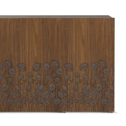 Credenza Alta Le Jardin in Noce a 3 ante di Renato Zamberlan