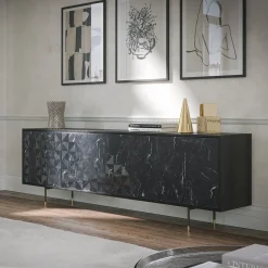 Credenza Apogeo a 4 ante in marmo grigio Carnico
