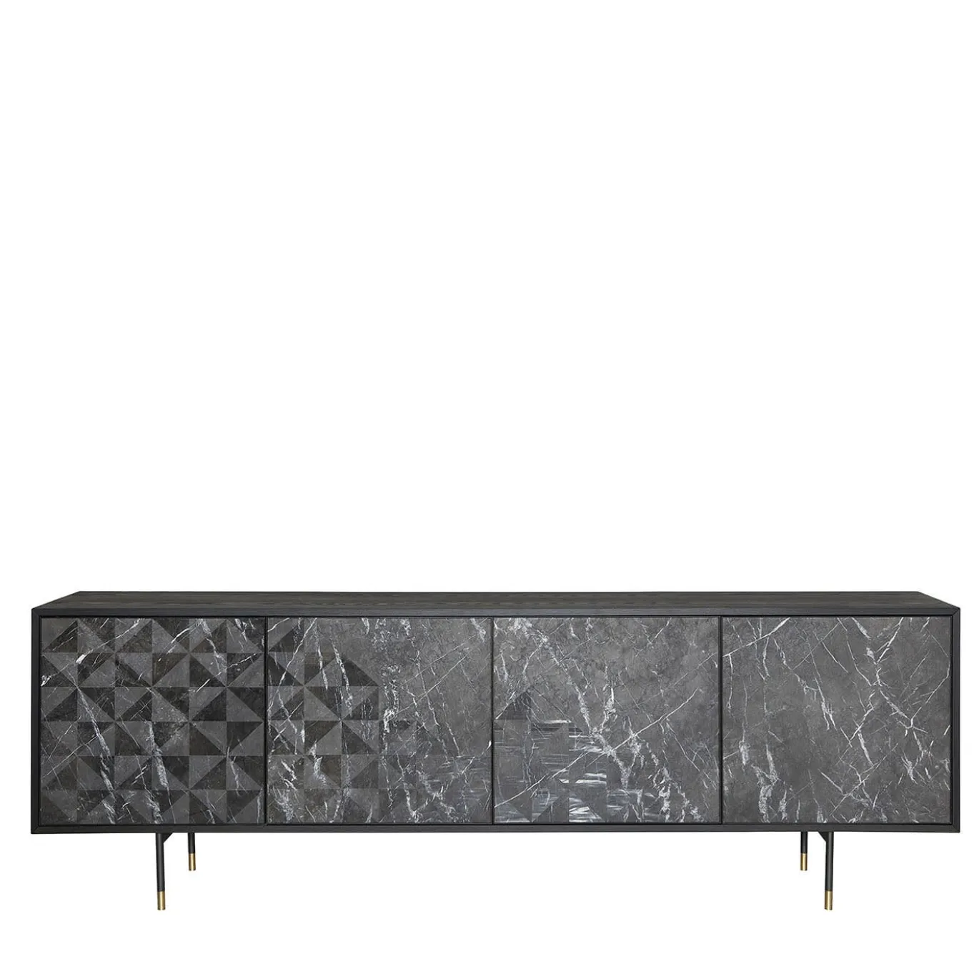 Credenza Apogeo a 4 ante in marmo grigio Carnico