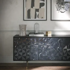 Credenza Apogeo a 4 ante in marmo grigio Carnico