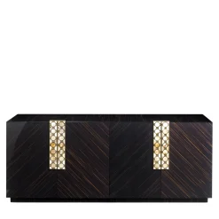 Credenza a 4 porte in legno d'ebano