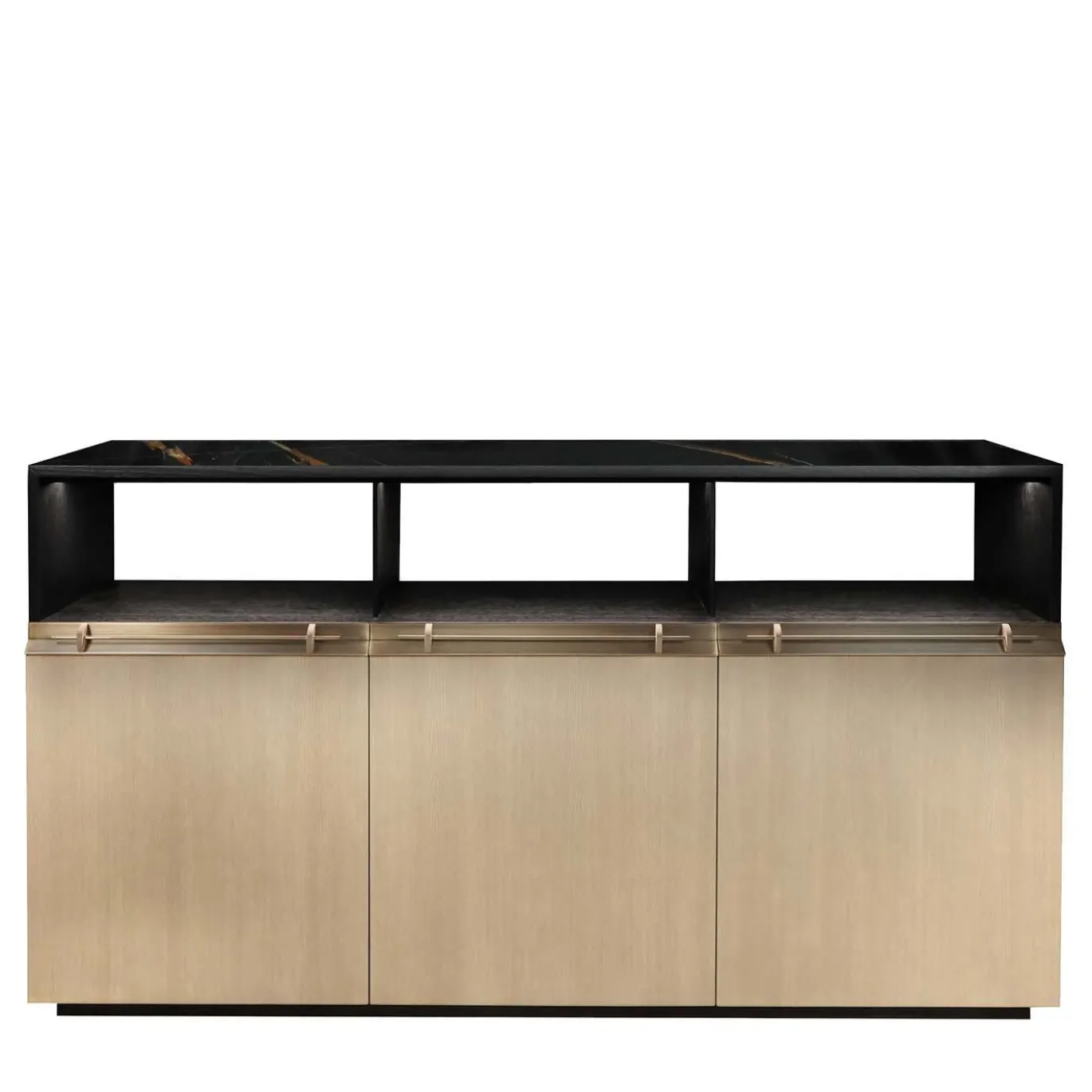 Credenza Asta con piano in marmo nero di Guinea