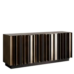 Credenza a tre ante Serge in bronzo scuro rigato