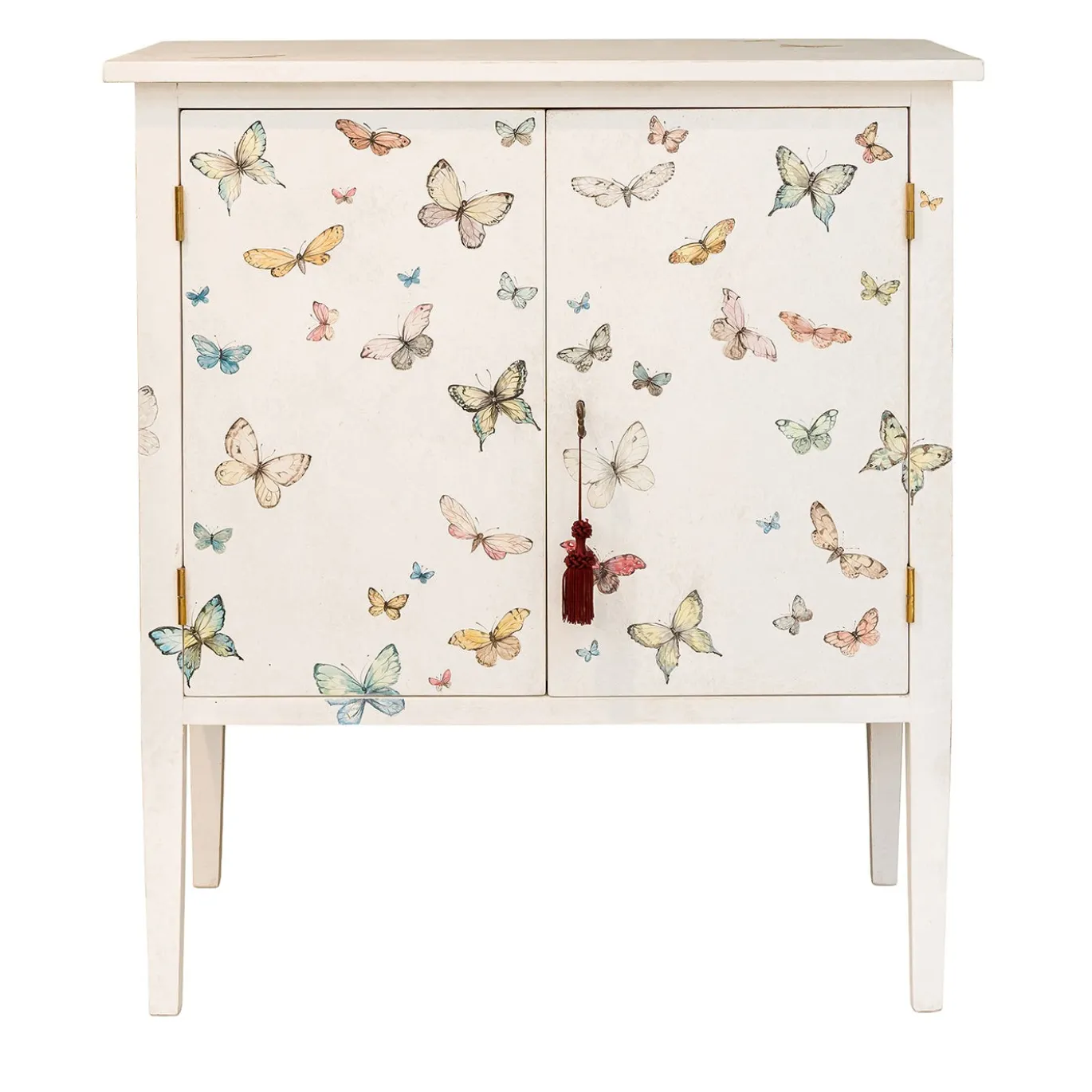Credenza Barberini Bianca Gesso con Farfalle