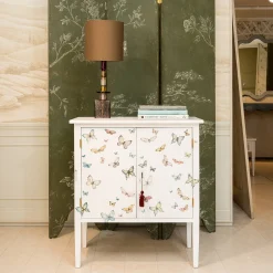 Credenza Barberini Bianca Gesso con Farfalle
