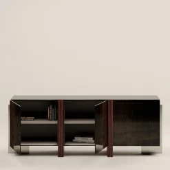Credenza Barcelona marrone e rossa