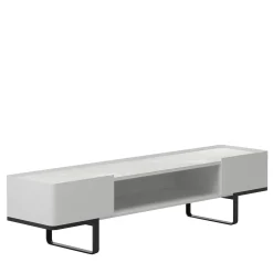 Credenza bassa Mayor Living bianca con top in marmo di Carrara di Marco Piva