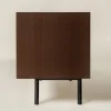 Credenza bassa Sipario a 3 ante in frassino marrone