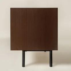 Credenza bassa Sipario a 3 ante in frassino marrone