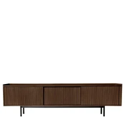 Credenza bassa Sipario a 3 ante in frassino marrone