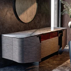 Credenza Bellatrix Nera con Barre a LED