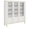 Credenza Bianca a 3 Ante in Vetro e Legno