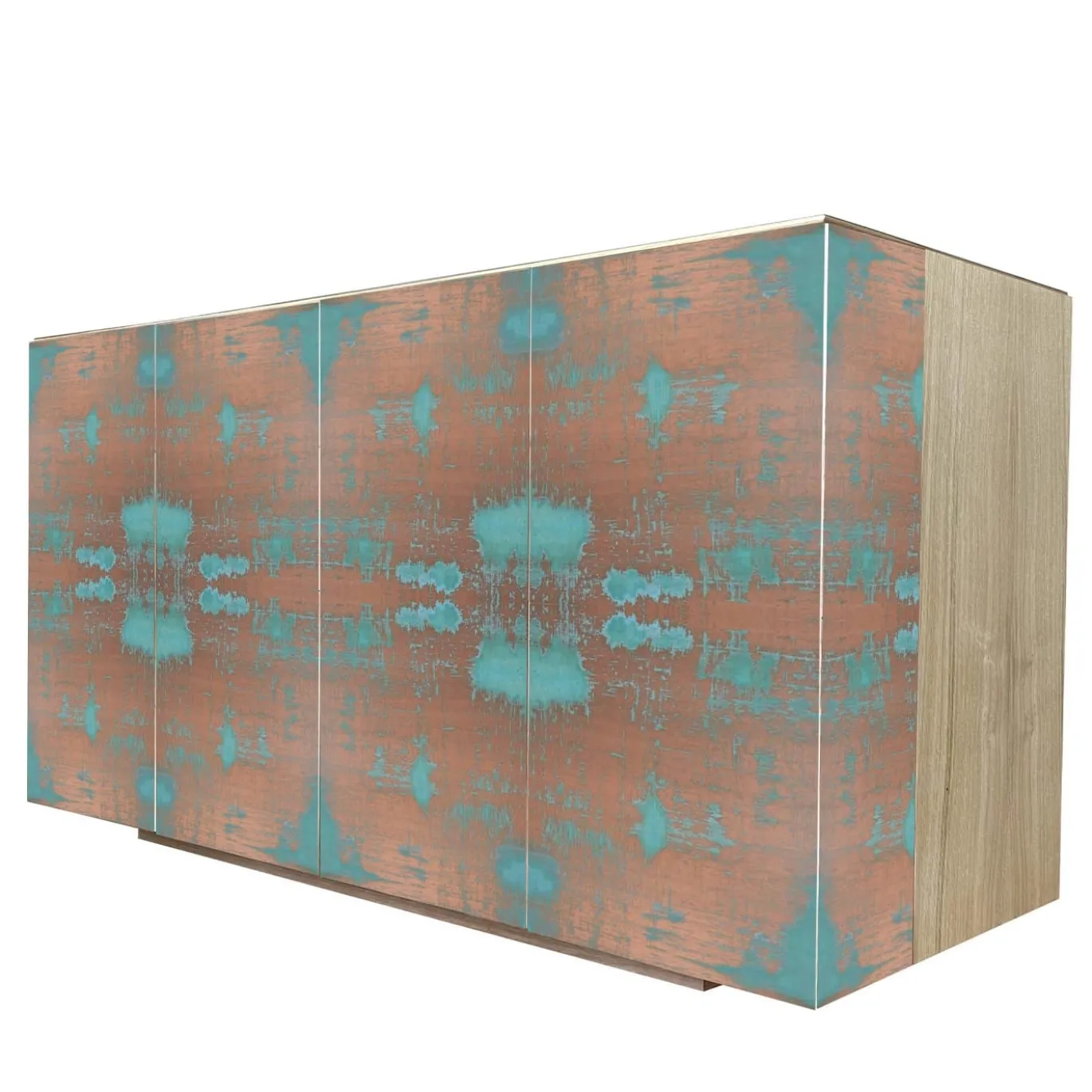 Credenza Boccadarno Due a 4 porte in turchese di Meccani Studio