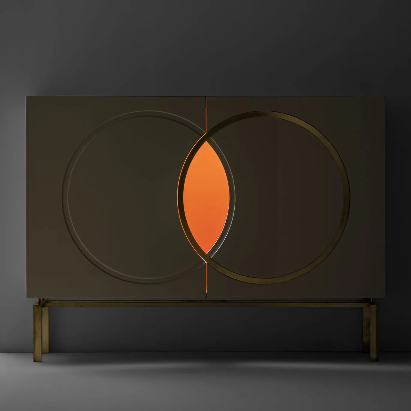 Credenza Brioni crema e arancio