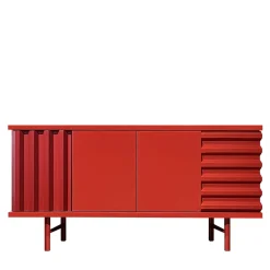 Credenza B-Side rosso fuoco a 2 ante in MDF