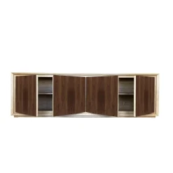 Credenza Canaletto a 4 ante in noce e rovere di Mascia Meccani