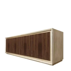 Credenza Canaletto a 4 ante in noce e rovere di Mascia Meccani