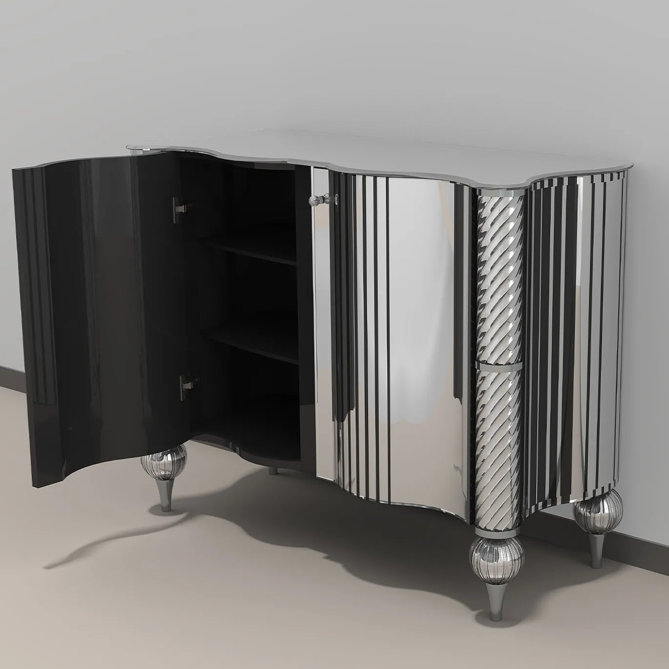 Credenza Curve in vetro di Murano