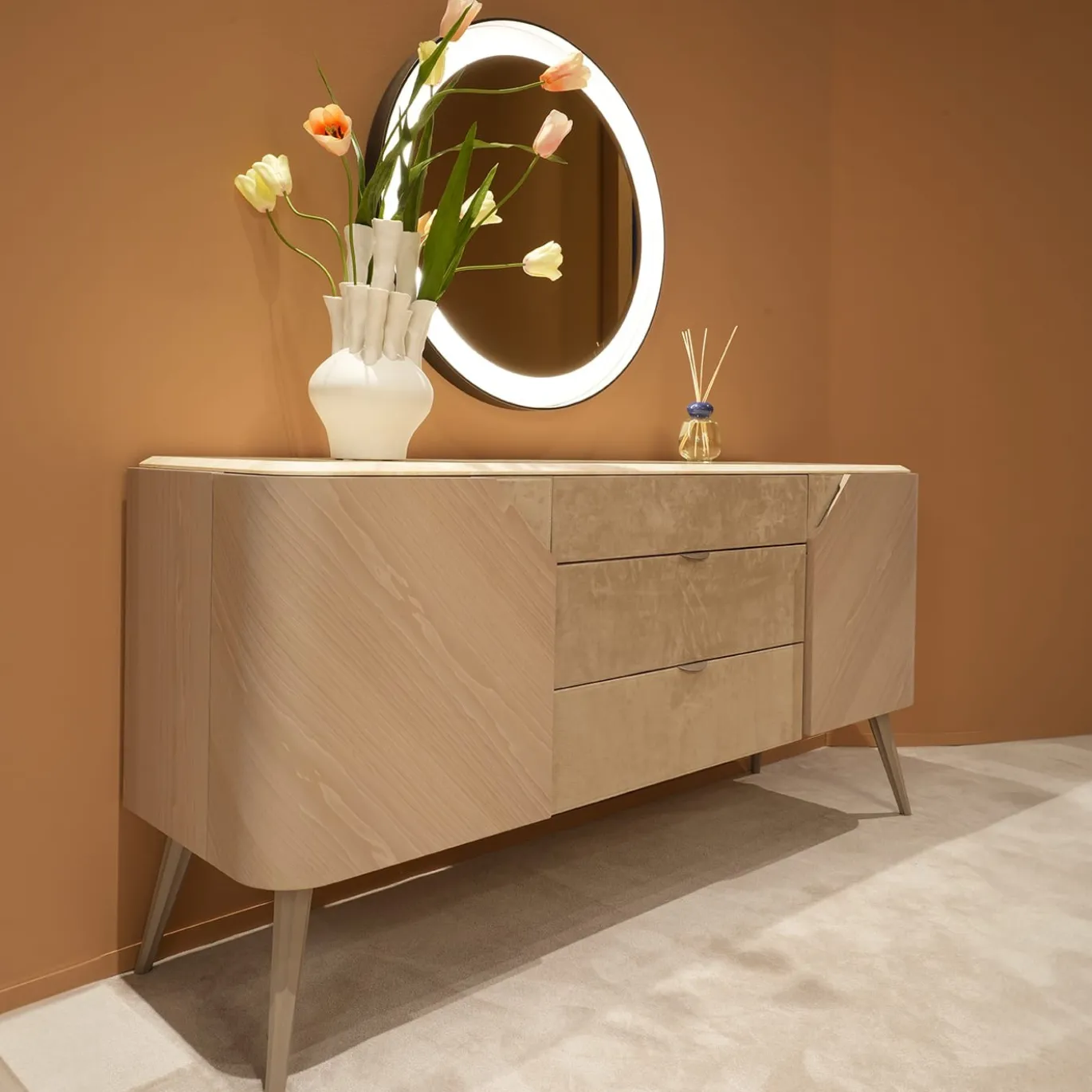Credenza Dahlia Light beige e grigio