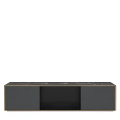 Credenza Desirè con piano in marmo e cassetti in pelle