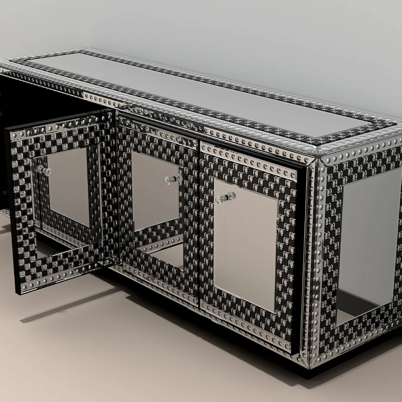 Credenza Ermes in vetro di Murano