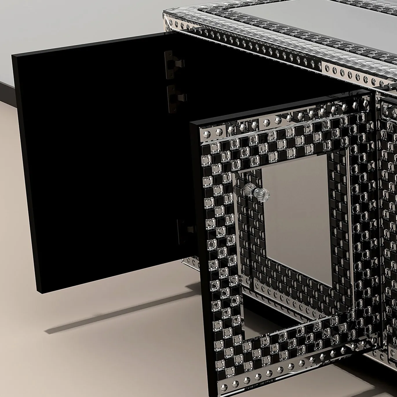 Credenza Ermes in vetro di Murano