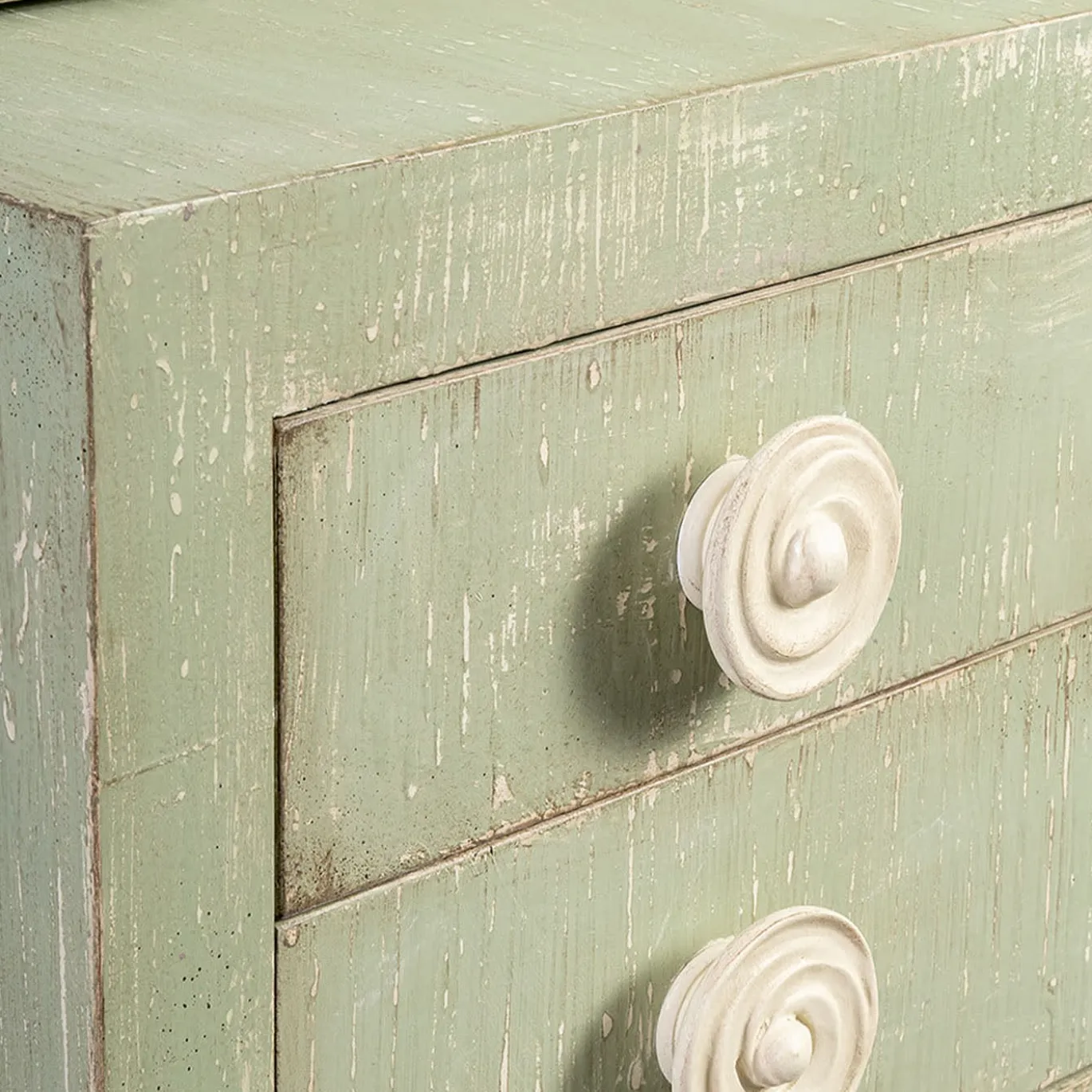 Credenza Ferrovia Verde con Decorazione Magnolia