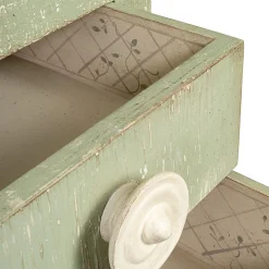 Credenza Ferrovia Verde con Decorazione Magnolia