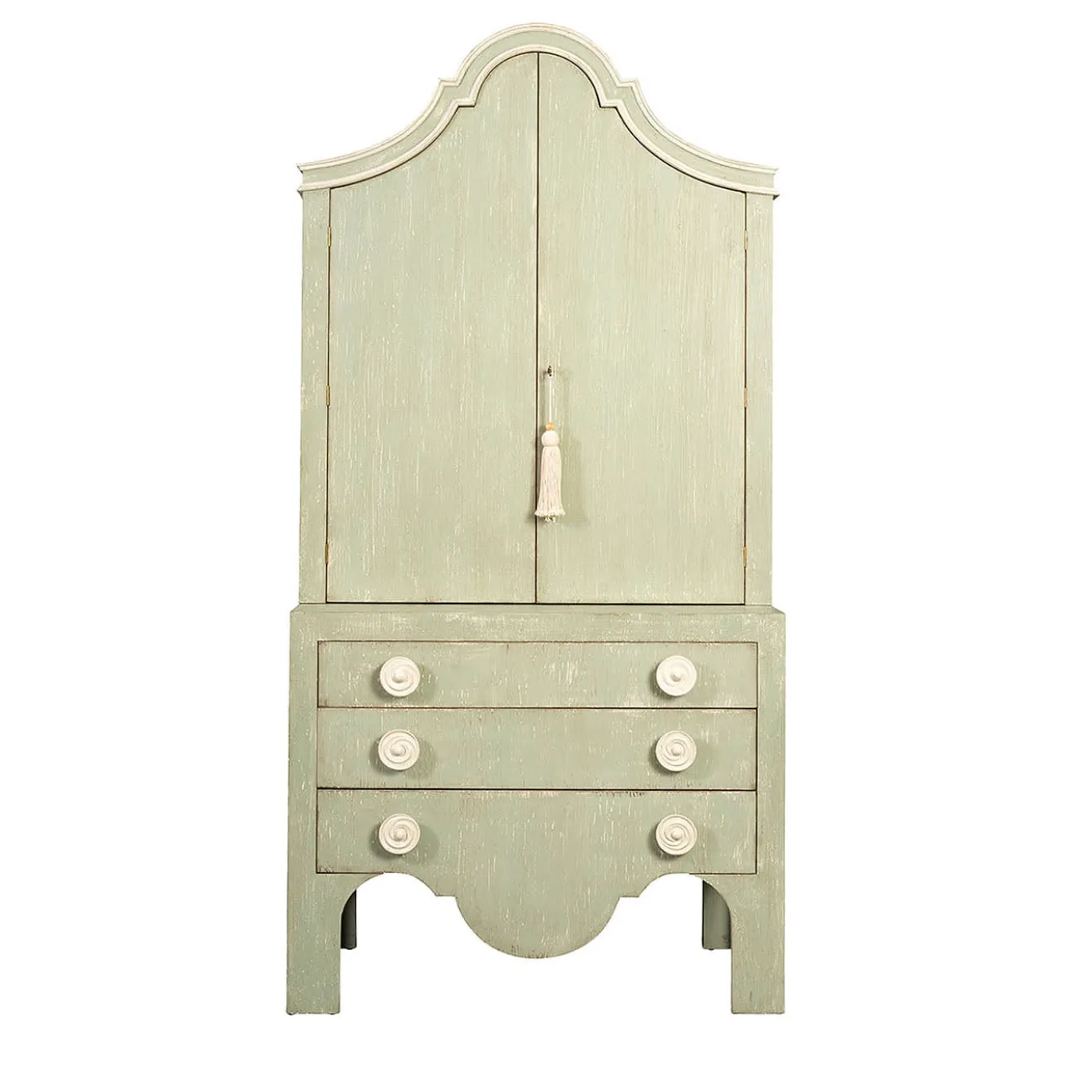Credenza Ferrovia Verde con Decorazione Magnolia