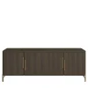 Credenza Flare in rovere impiallacciato marrone con 4 ante