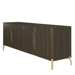 Credenza Flare in rovere impiallacciato marrone con 4 ante