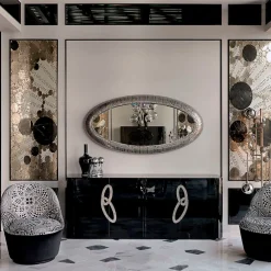 Credenza Fluxus con piano in marmo nero Aziz
