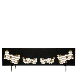 Credenza Gaudì a 4 ante in frassino nero