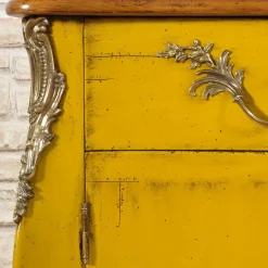 Credenza gialla in stile veneziano Venezia '700 Luigi XV