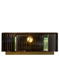 Credenza Helios a 4 ante in Makassar con intarsi in corno
