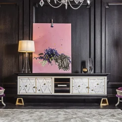 Credenza in ebano e marmo