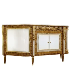 CREDENZA IN LEGNO DI ZEBRANO CON ONICE E MADRE PERLA