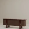Credenza in legno marrone e rosso Paris