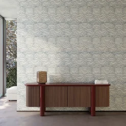 Credenza in legno marrone e rosso Paris