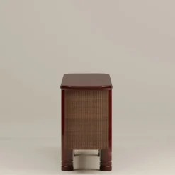 Credenza in legno marrone e rosso Paris