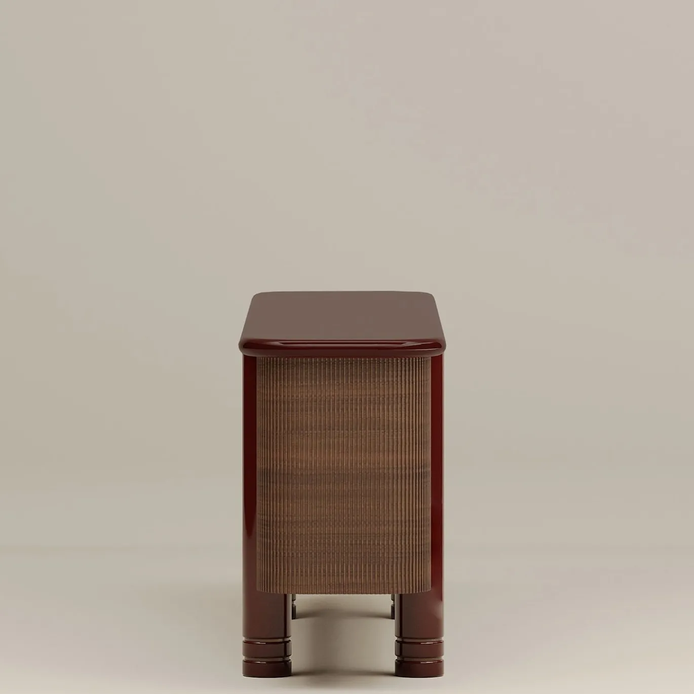 Credenza in legno marrone e rosso Paris