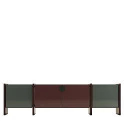 Credenza in legno verde e rosso di Tokyo