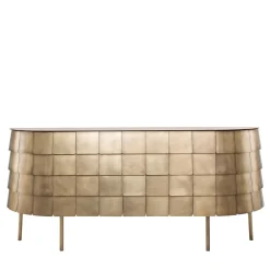 Credenza in ottone Yoroi di Alessandro Masturzo