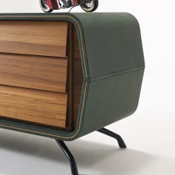 Credenza in pelle verde Amalfi