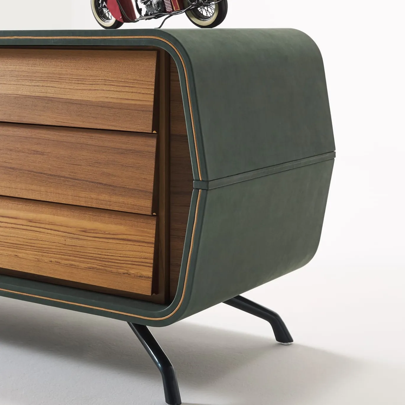 Credenza in pelle verde Amalfi